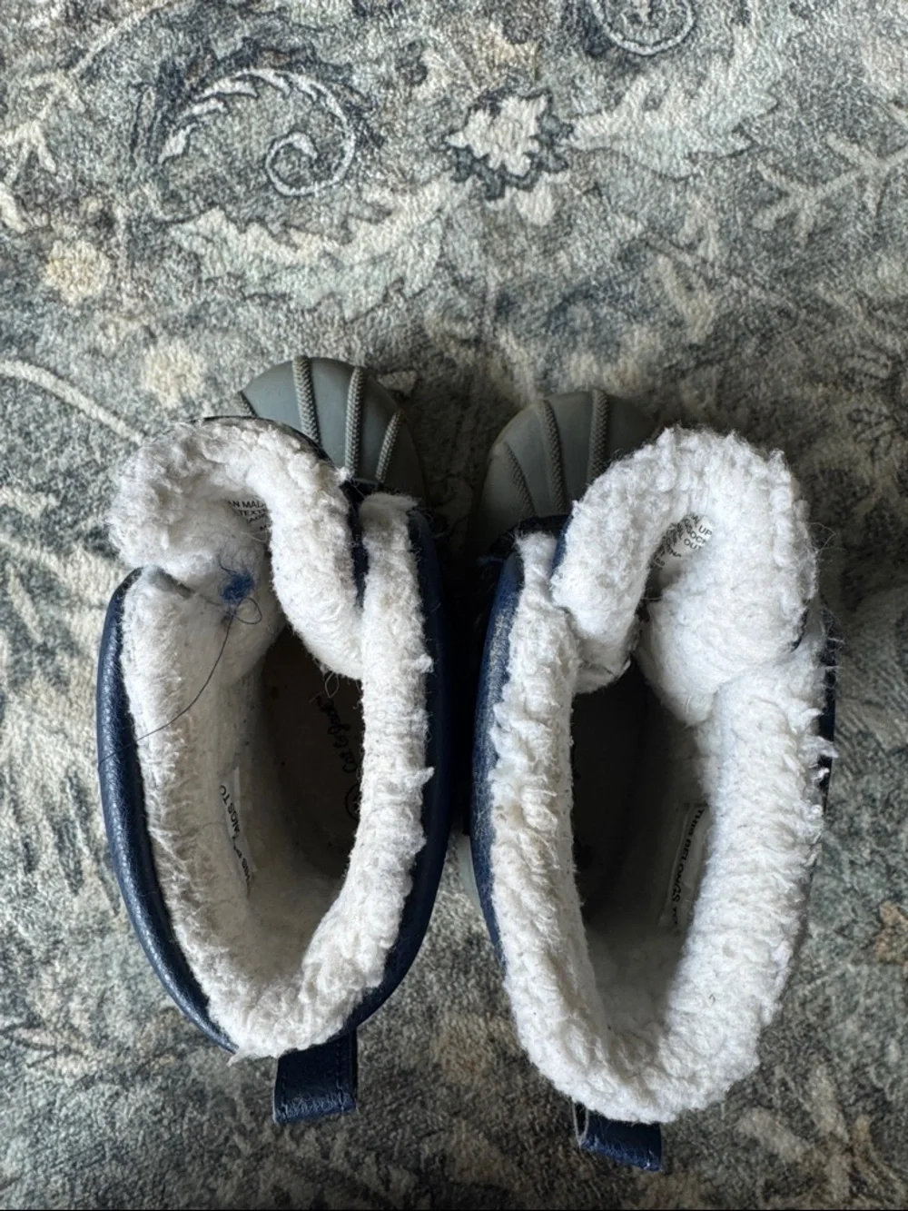 Cat & Jack Navy and Gray Kids Waterproof Winter Boots